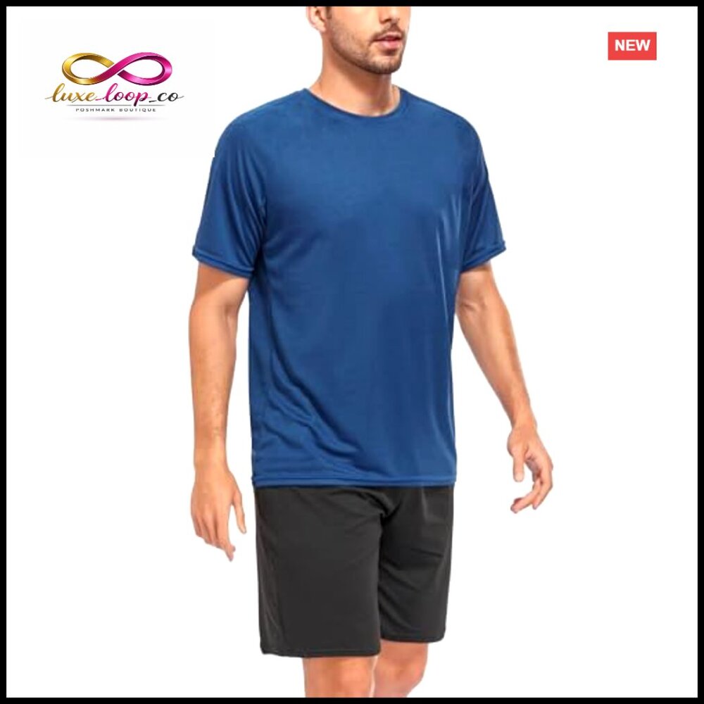 5 Pack Men's Quick Dry Workout Shirts Moisture Wicking Athletic Tees - Picture 2 of 7